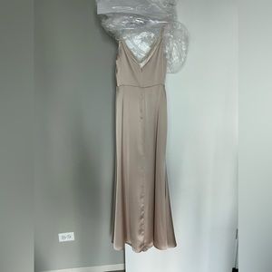 Revelry Giada Satin Dress Gold Champagne